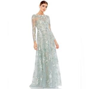 Mac Duggal 67498 Floral Embroidered Illusion Gown